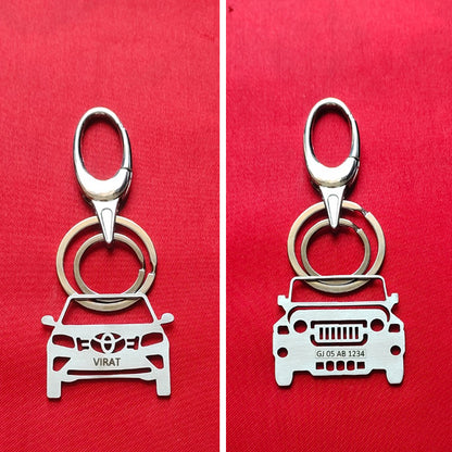 Personalized Car Keychain With Your Name and Car Number Plate or Mobile number