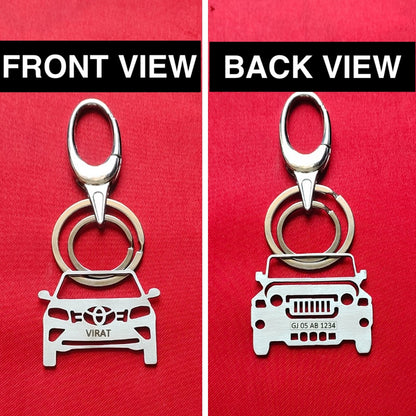 Personalized Car Keychain With Your Name and Car Number Plate or Mobile number